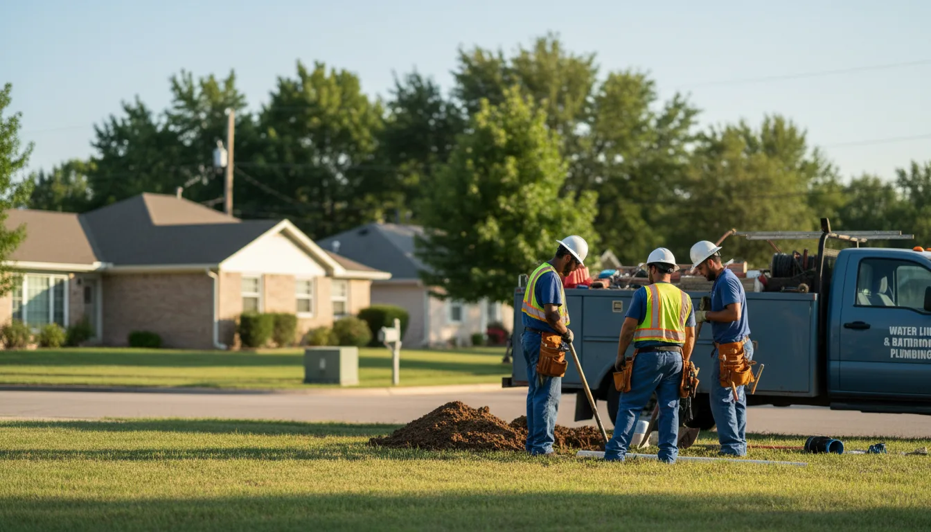 Residential water line and bathroom plumbing service in Slovan, PA